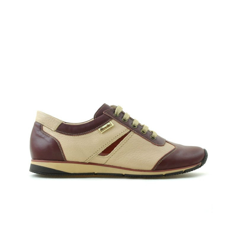 Zapatillas deportivas mujer 196 burdeos+beige