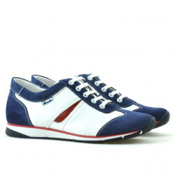 Zapatillas deportivas mujer 196 índigo velur+blanco