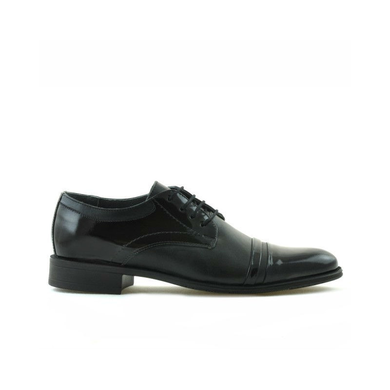 Zapatos elegantes adolescentes 391 charol negro combinado