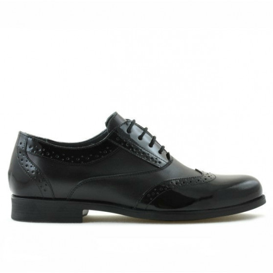 Zapatos elegantes adolescentes 393 charol negro combinado