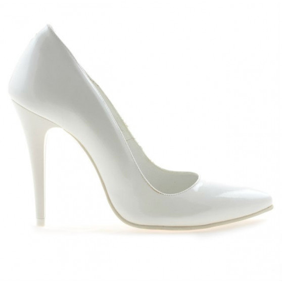 Zapatos elegantes de mujer 1241 charol blanco