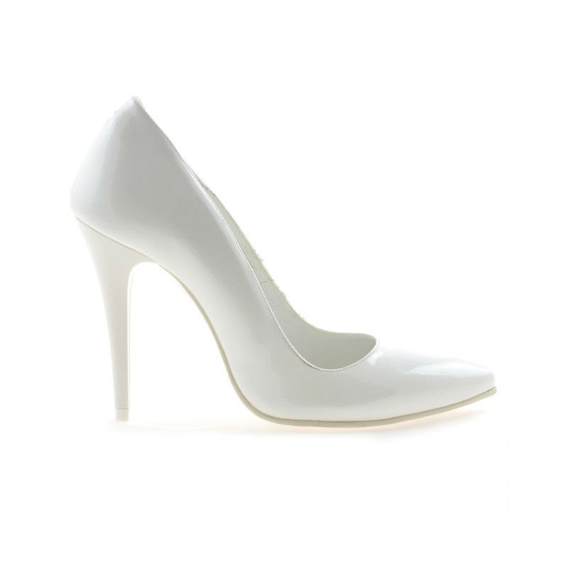 Zapatos elegantes de mujer 1241 charol blanco