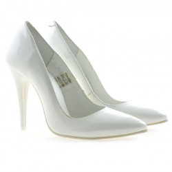 Zapatos elegantes de mujer 1241 charol blanco