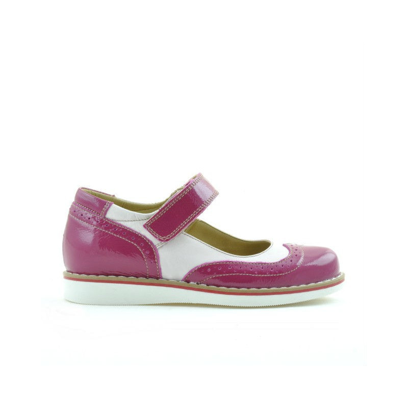 Zapatos de niños 153 charol fucsia combinado