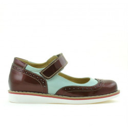Zapatos para niños 153 charol burdeos combinado