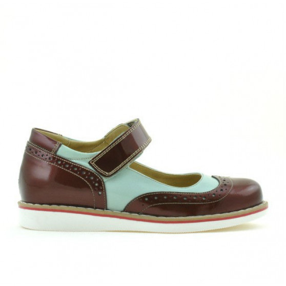 Zapatos para niños 153 charol burdeos combinado