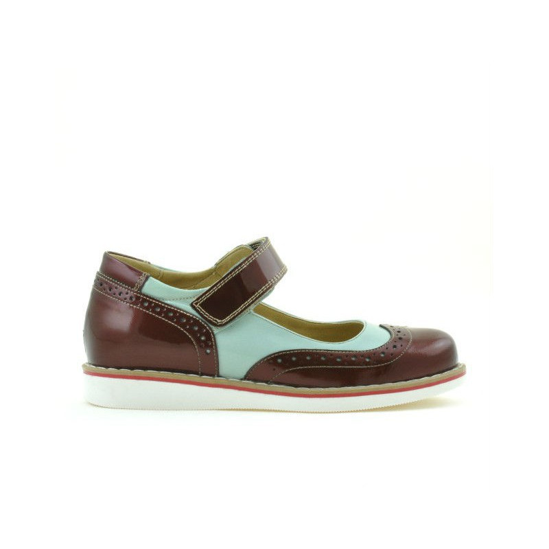 Zapatos para niños 153 charol burdeos combinado