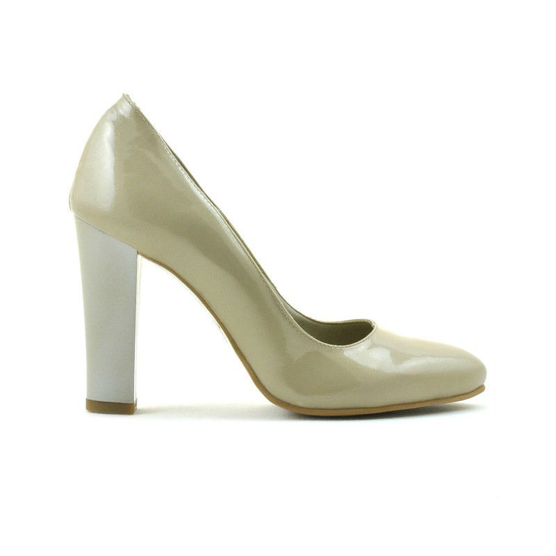 Zapatos elegantes de mujer 1214 charol beige