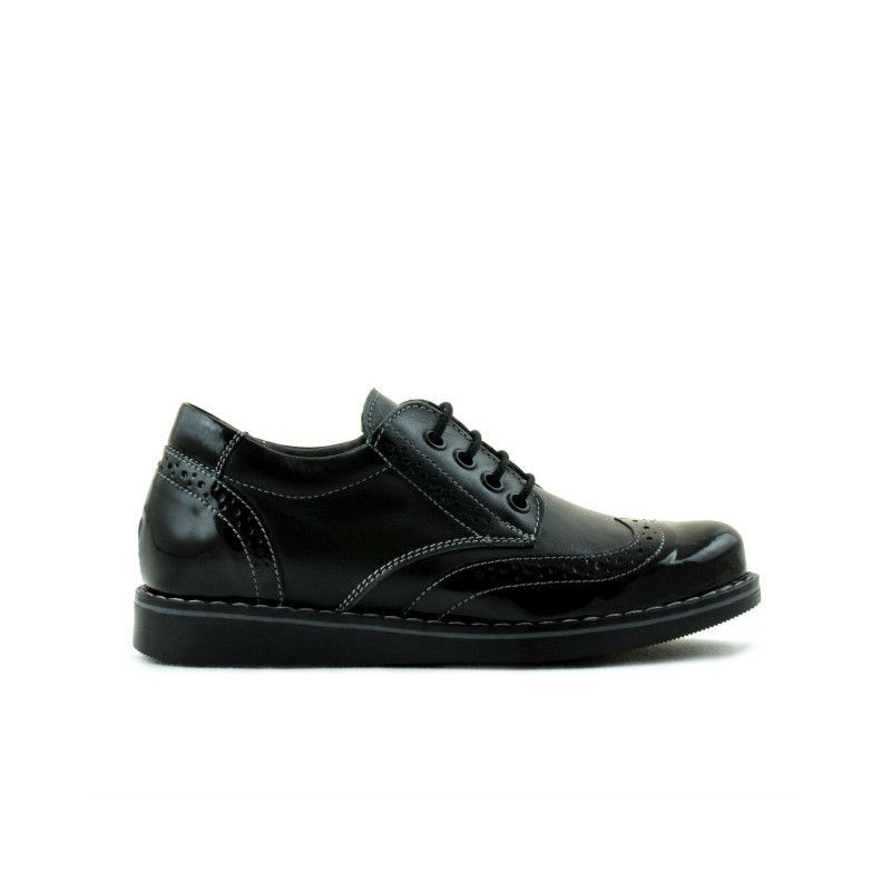 Zapatos para niños 154 charol negro combinado
