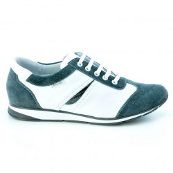 Zapatillas deportivas mujer 196 gris velur+blanco