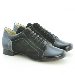 Zapatos casuales para mujer 645 charol negro combinado