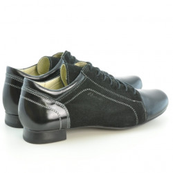 Zapatos casuales para mujer 645 charol negro combinado