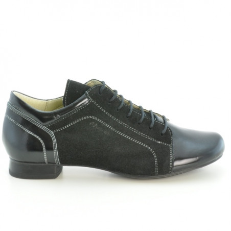 Zapatos casuales para mujer 645 charol negro combinado
