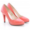 Zapatos elegantes de mujer 1233 charol rojo coral