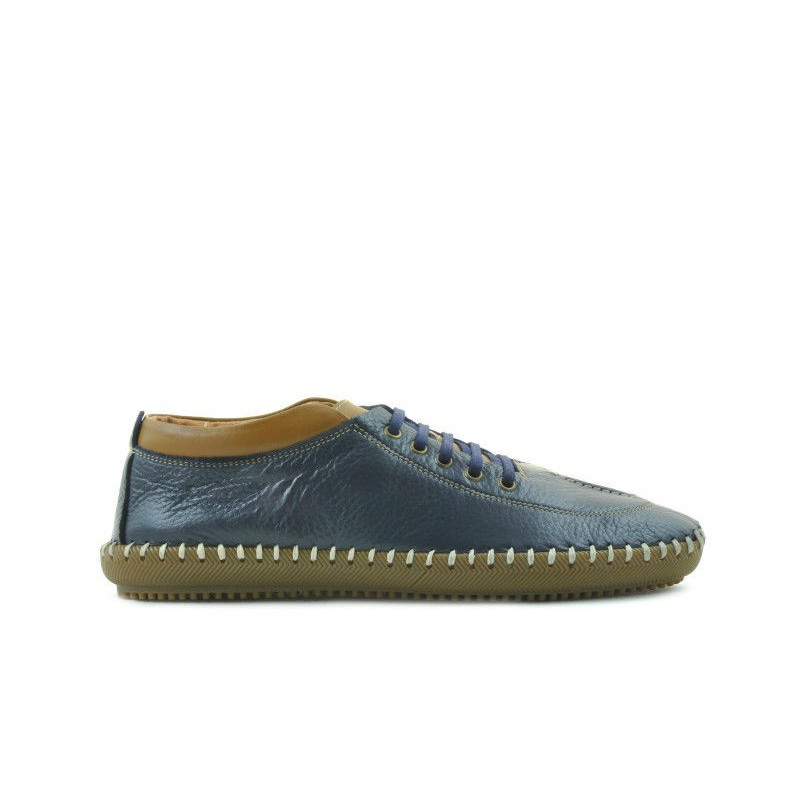 Mocasines para hombres 864 índigo+marrón