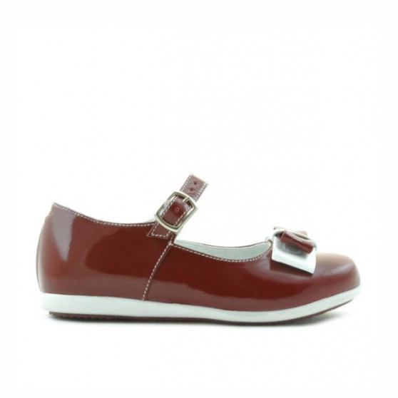 Zapatos para niños pequeños 51c charol burdeos+blanco