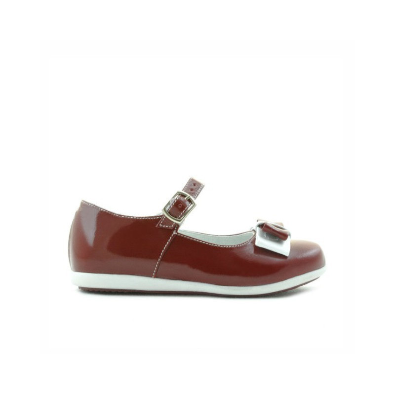 Zapatos para niños pequeños 51c charol burdeos+blanco