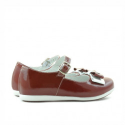 Zapatos para niños pequeños 51c charol burdeos+blanco