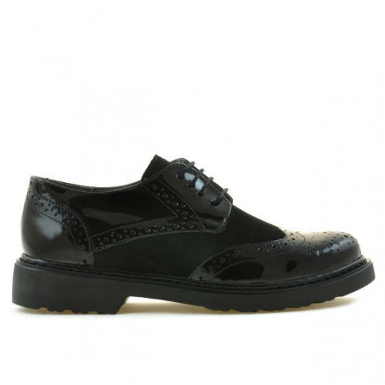 Zapatos casual de mujer 663 charol negro combinado