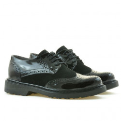 Zapatos casual de mujer 663 charol negro combinado