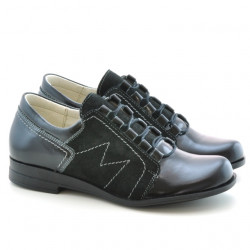 Zapatos casuales de dama 608 charol negro combinado