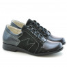 Zapatos casuales de dama 608 charol negro combinado