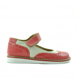 Zapatos para niños pequeños 56c charol rosa+beige