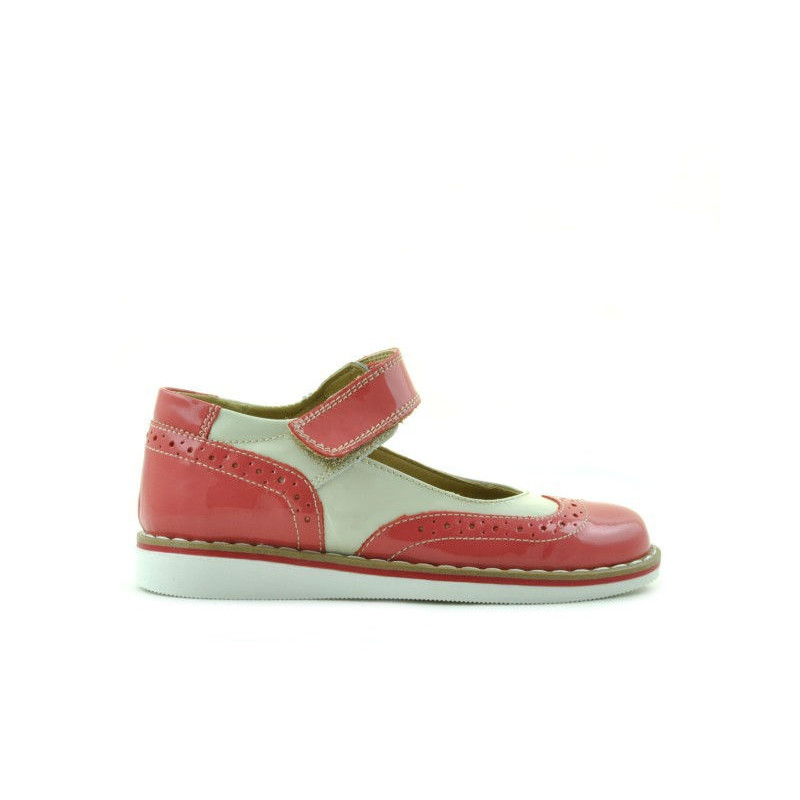 Zapatos para niños pequeños 56c charol rosa+beige