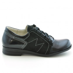 Zapatos casuales de dama 608 charol negro combinado
