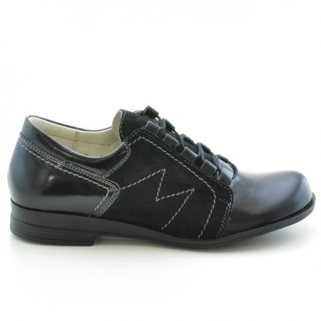 Zapatos casuales de dama 608 charol negro combinado