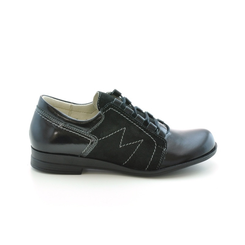 Zapatos casuales de dama 608 charol negro combinado