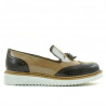 Zapatos casuales para mujer 659 charol beige combinado