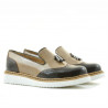 Zapatos casuales para mujer 659 charol beige combinado