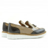 Zapatos casuales para mujer 659 charol beige combinado