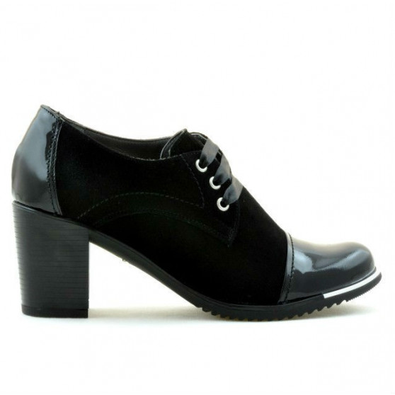 Zapatos casuales de mujer 667 charol negro combinado