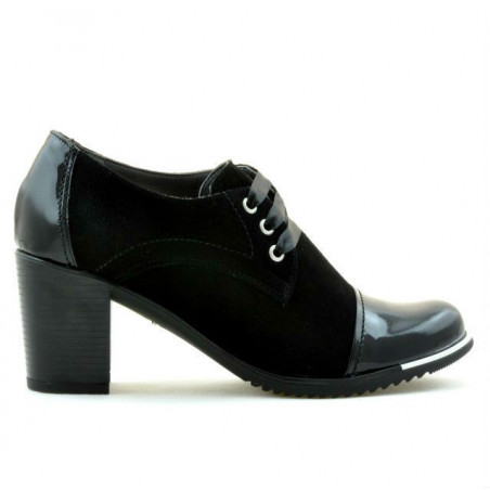 Zapatos casuales de mujer 667 charol negro combinado