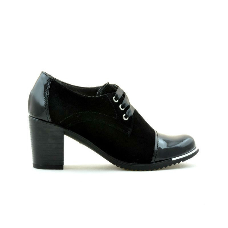 Zapatos casuales de mujer 667 charol negro combinado