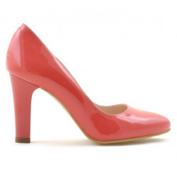 Zapatos elegantes mujer 1243 charol rojo coral