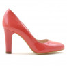 Zapatos elegantes mujer 1243 charol rojo coral