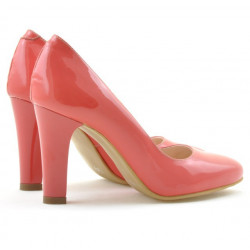 Zapatos elegantes mujer 1243 charol rojo coral