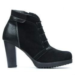 Botines de mujer 1137 negro antilope combinado
