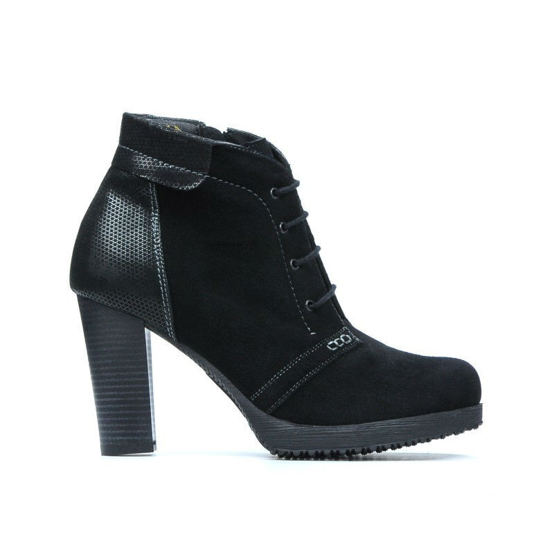 Botines de mujer 1137 negro antilope combinado