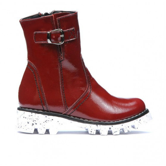 Botas para niños 33c charol burdeos