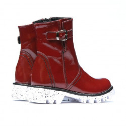 Botas para niños 33c charol burdeos