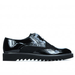 Zapatos casuales para hombre 831 charol negro combinado