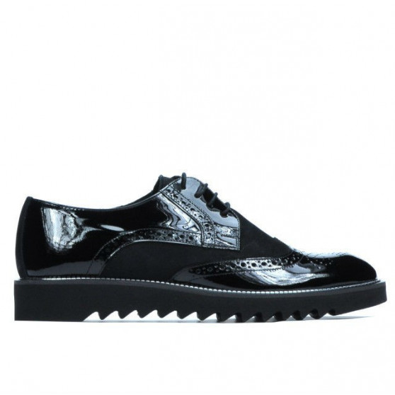 Zapatos casuales para hombre 831 charol negro combinado