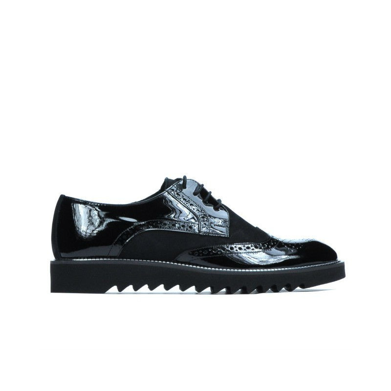 Zapatos casuales para hombre 831 charol negro combinado