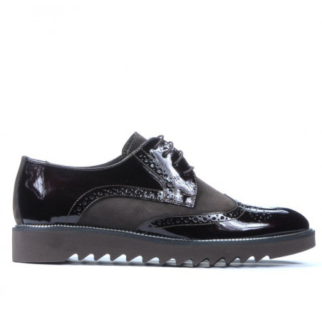 Zapatos casuales para hombre 831 charol café combinado