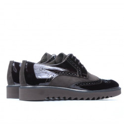 Zapatos casuales para hombre 831 charol café combinado