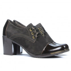 Zapatos casuales de mujer 667 charol café combinado